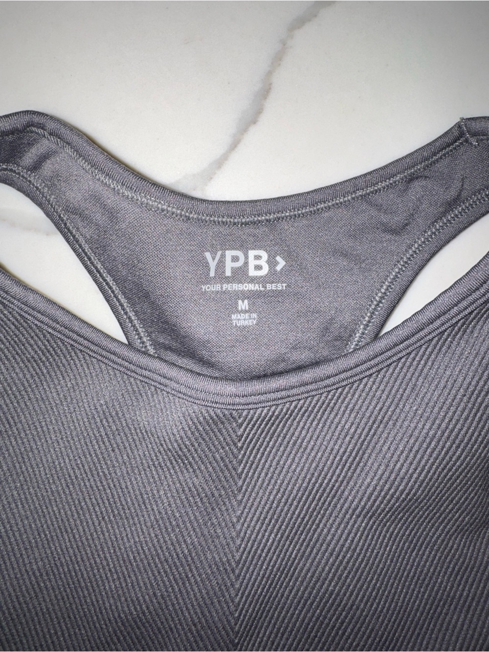 YPB Charcoal Ribbed Racerback Tank - Women's - Picture 2 of 3